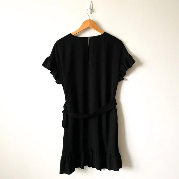 Aritzia Wilfred Ninette  Ruffle Drape Dress Black Size Medium - Picture 6 of 10